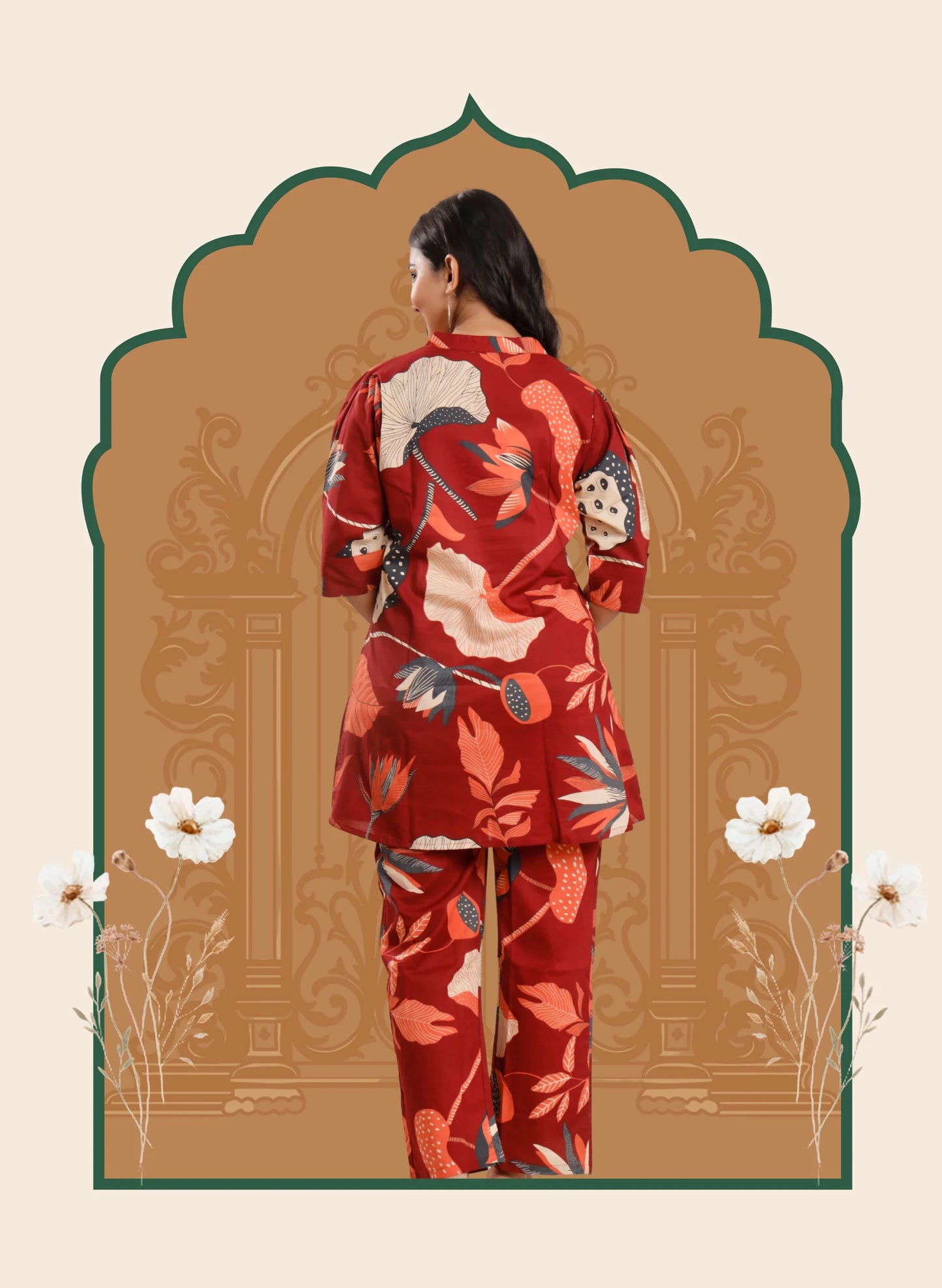 Maroon Flora Co-ord sets