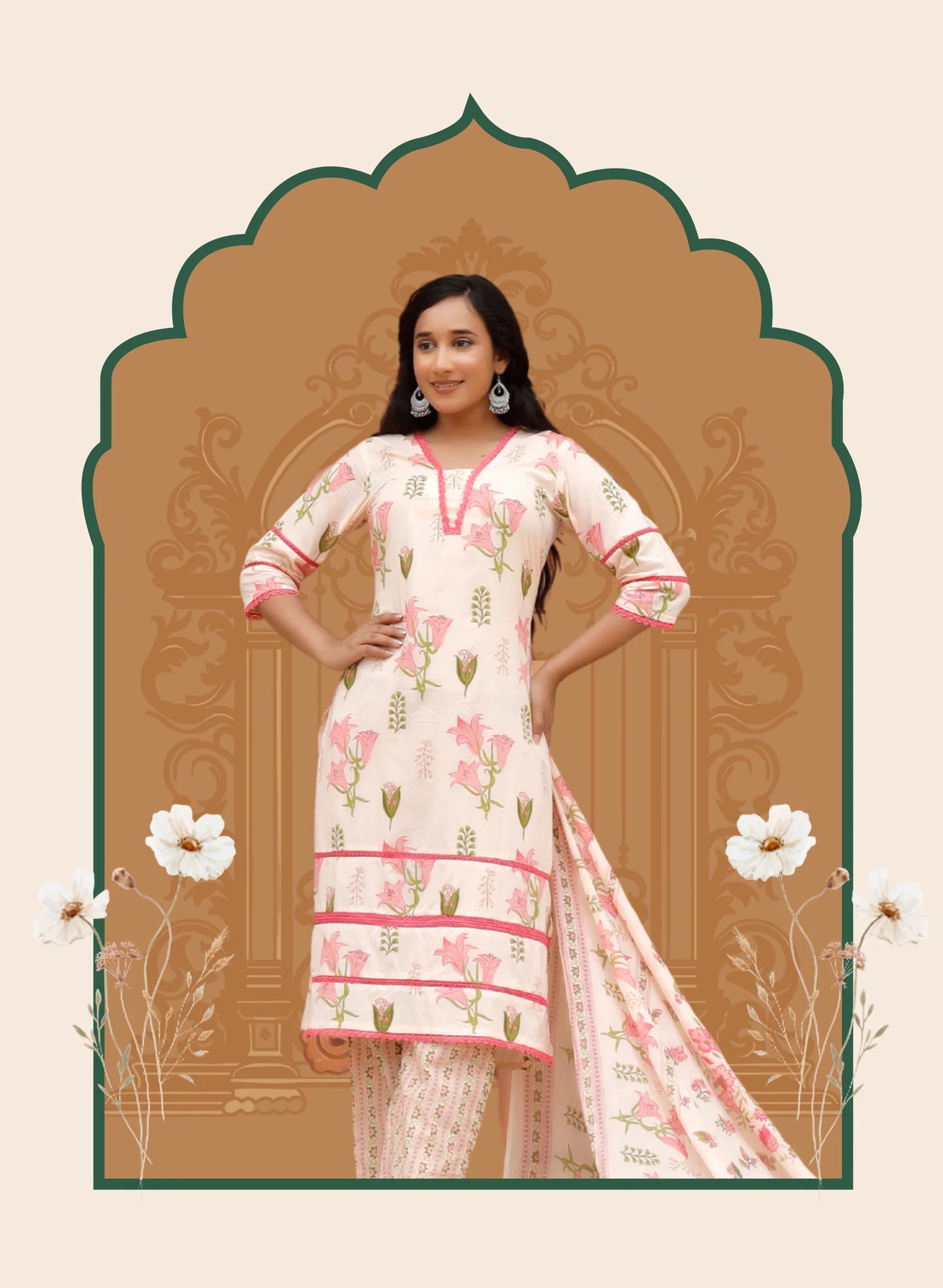 Peach Pushp Suit