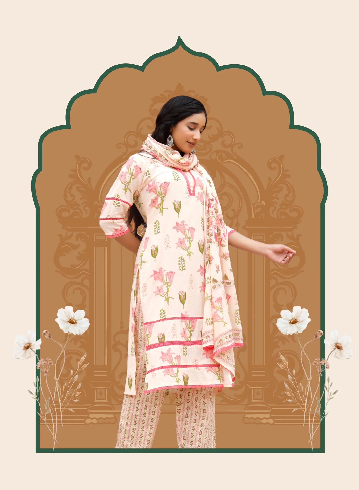 Peach Pushp Suit