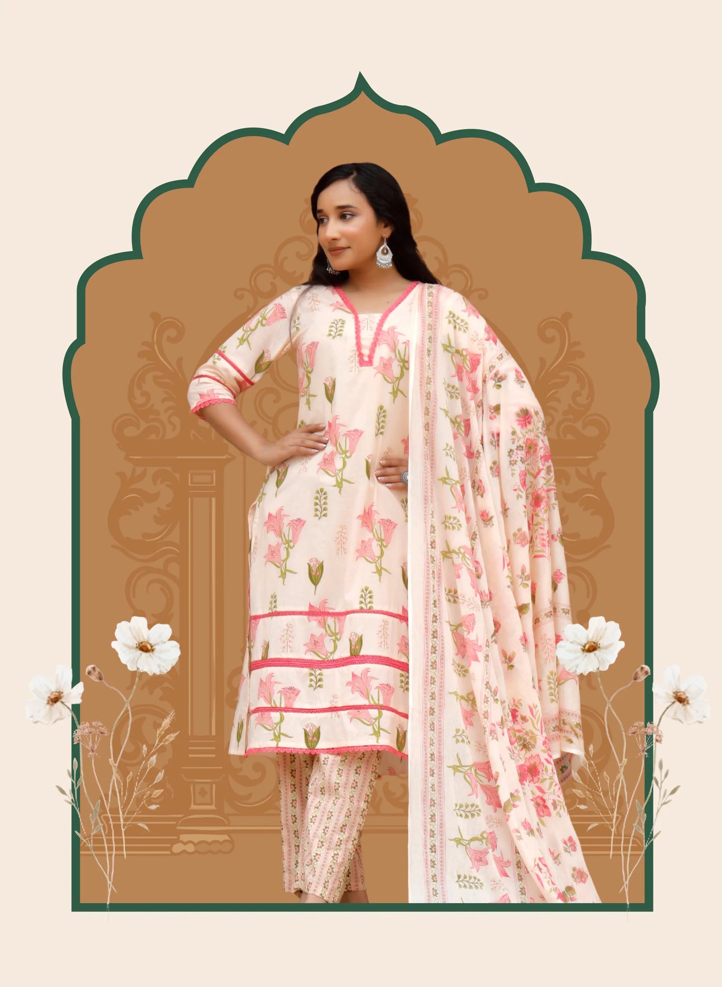 Peach Pushp Suit