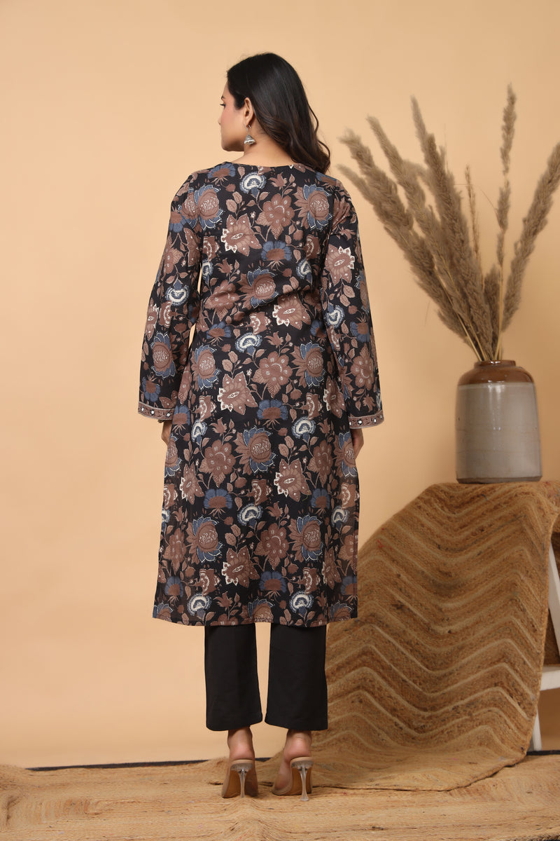 Mehrua Noir Floral Printed Kurta Set