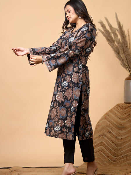 Mehrua Noir Floral Printed Kurta Set