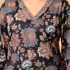 Mehrua Noir Floral Printed Kurta Set