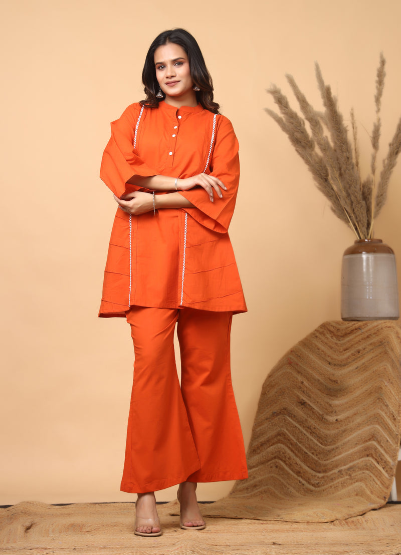 Rajwadi Amber Orange Co-Ord Set for Women