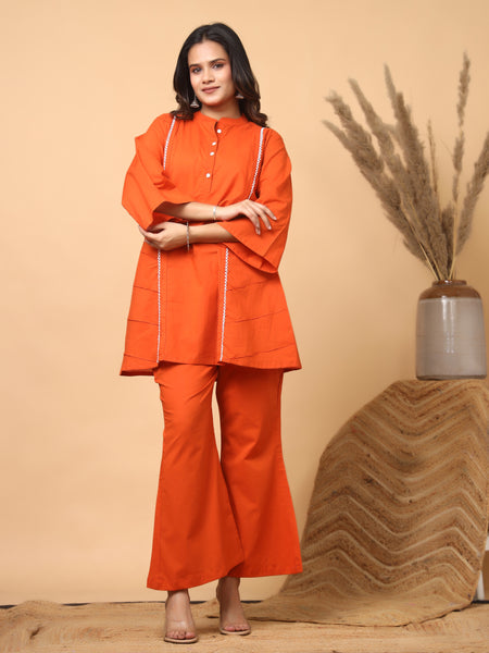 Rajwadi Amber Orange Co-Ord Set for Women