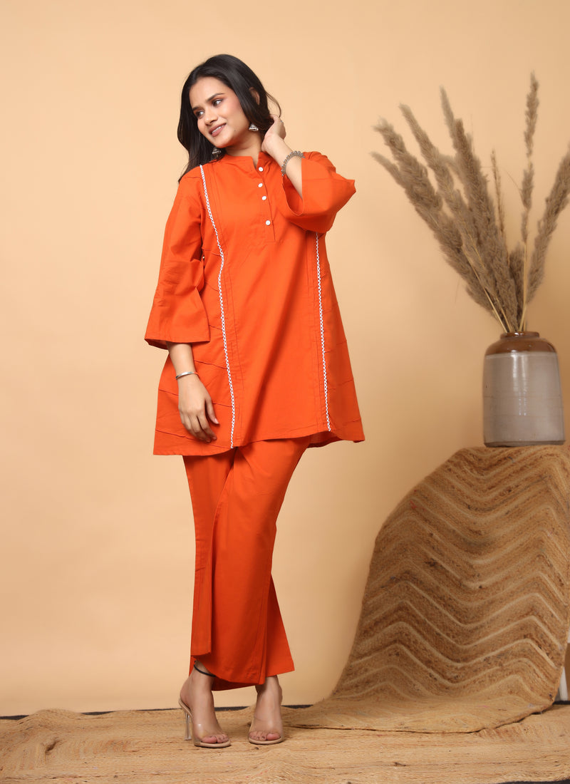 Rajwadi Amber Orange Co-Ord Set for Women