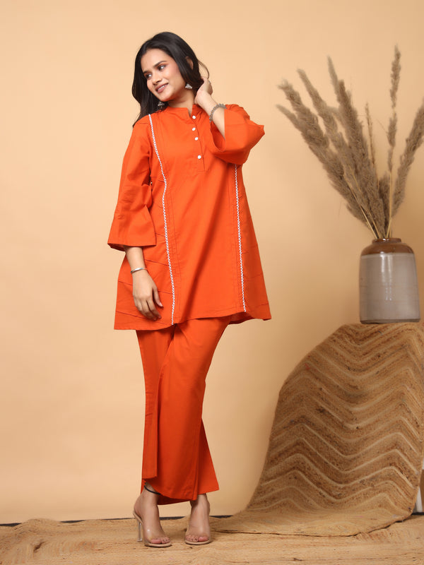 Rajwadi Amber Orange Co-Ord Set for Women