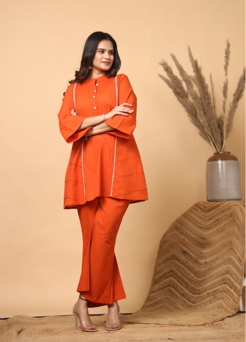 Rajwadi Amber Orange Co-Ord Set for Women