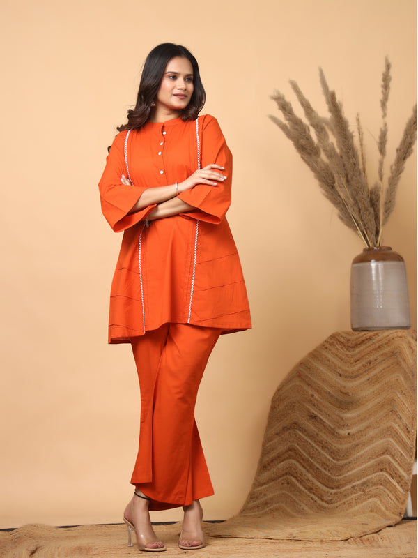 Rajwadi Amber Orange Co-Ord Set for Women