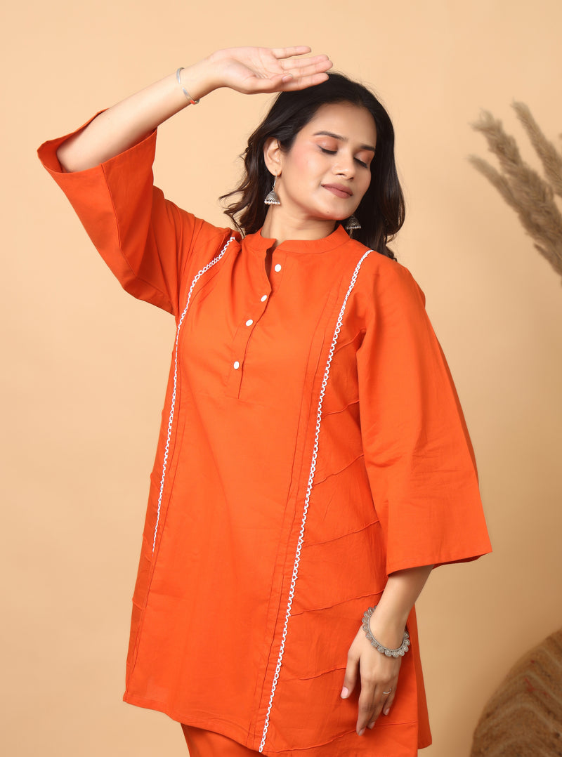 Rajwadi Amber Orange Co-Ord Set for Women
