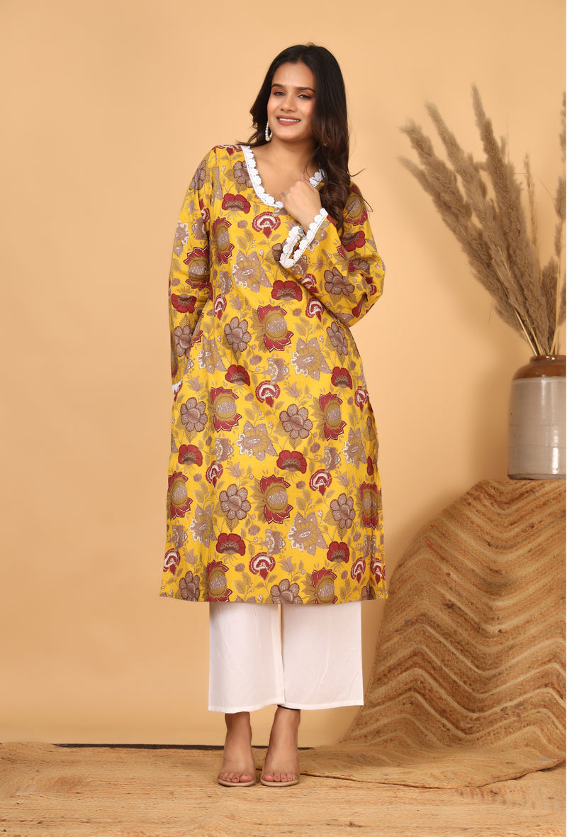 Sunehri Phool Floral Printed Kurta Set