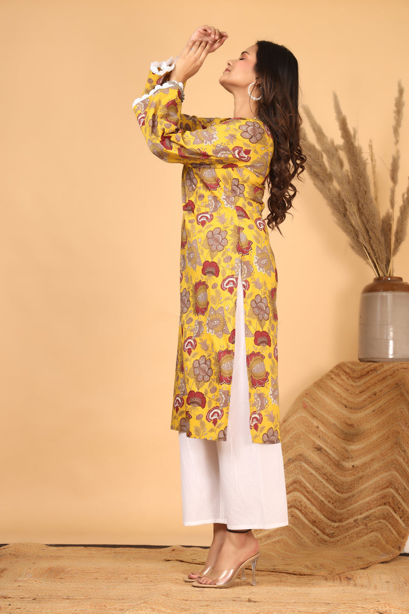 Sunehri Phool Floral Printed Kurta Set