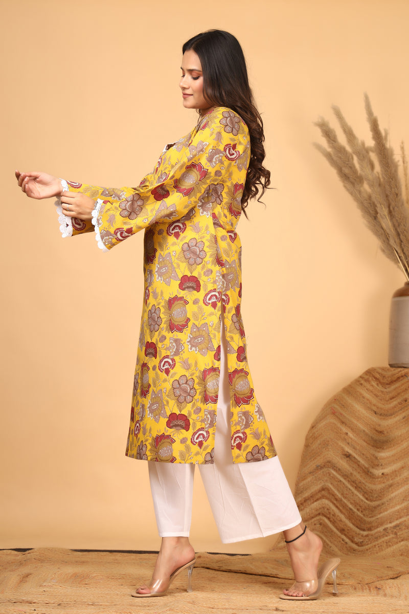 Sunehri Phool Floral Printed Kurta Set