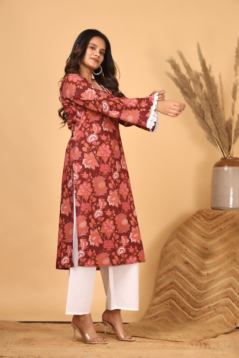 Zariva Bloom Printed Kurta Set with Dupatta