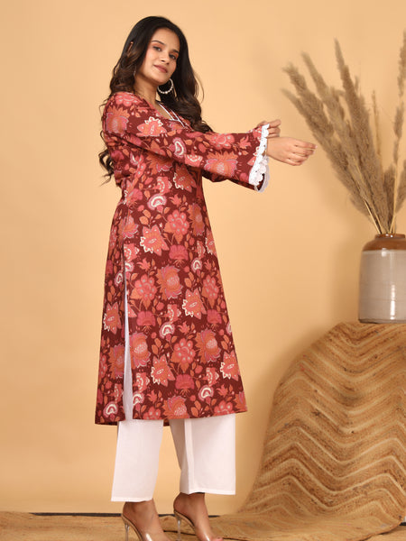 Zariva Bloom Printed Kurta Set with Dupatta