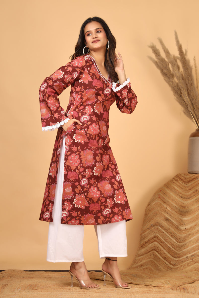 Zariva Bloom Printed Kurta Set with Dupatta