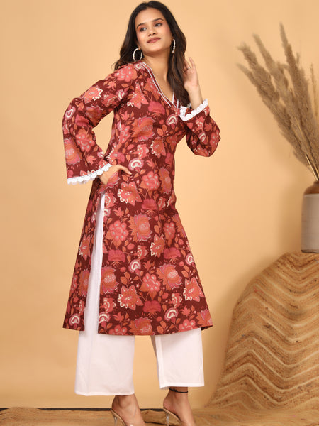 Zariva Bloom Printed Kurta Set with Dupatta
