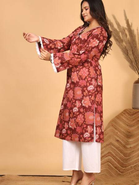 Zariva Bloom Printed Kurta Set with Dupatta