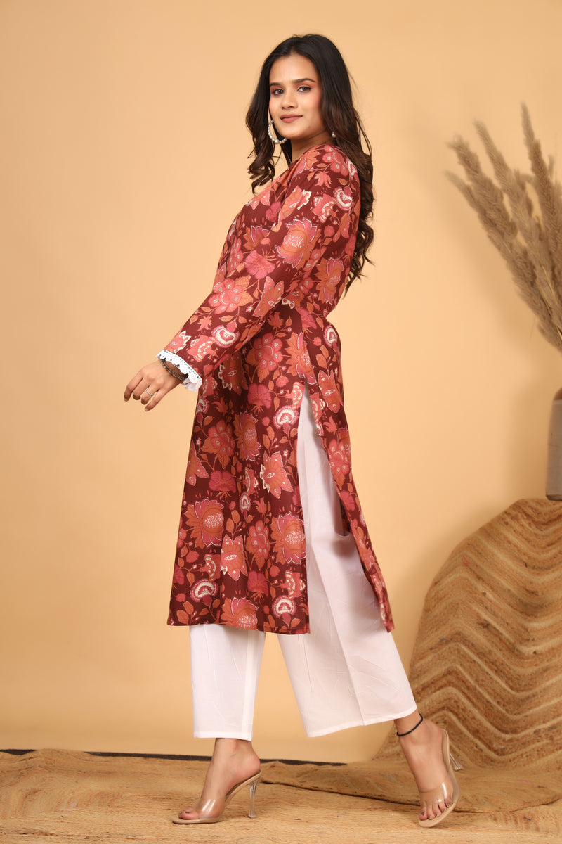 Zariva Bloom Printed Kurta Set with Dupatta