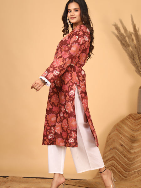 Zariva Bloom Printed Kurta Set with Dupatta