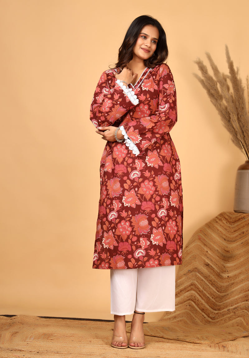 Zariva Bloom Printed Kurta Set with Dupatta