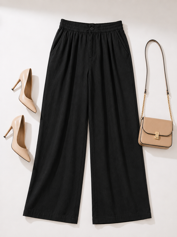 Relaxed Fit Wide-Leg Pants