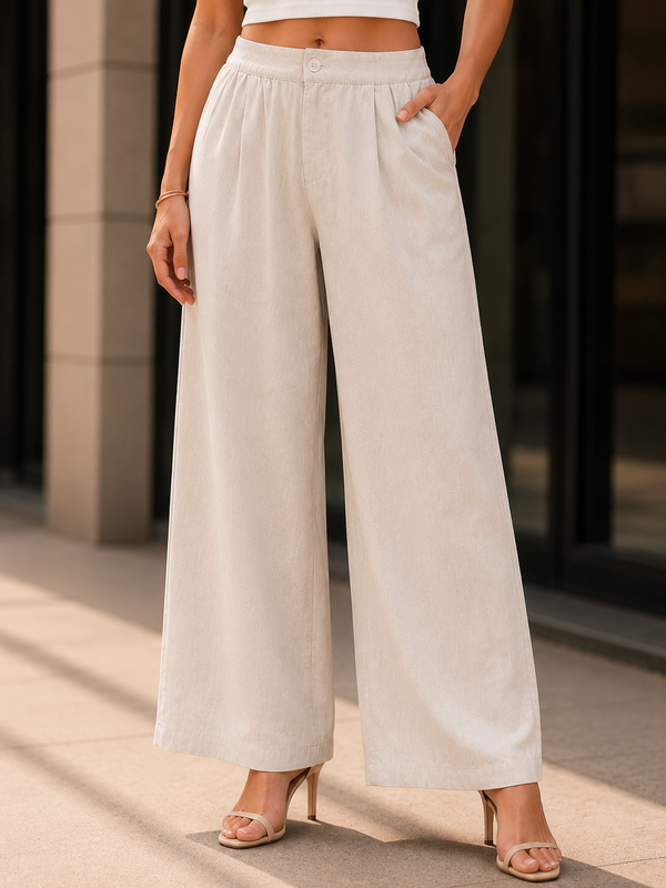 Relaxed Fit Wide-Leg Pants