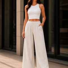 Relaxed Fit Wide-Leg Pants