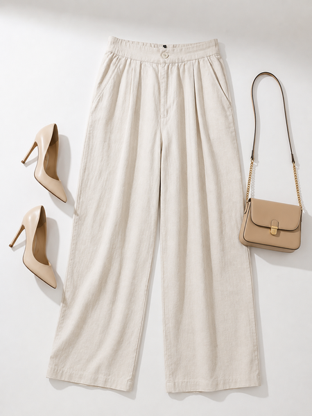 Relaxed Fit Wide-Leg Pants
