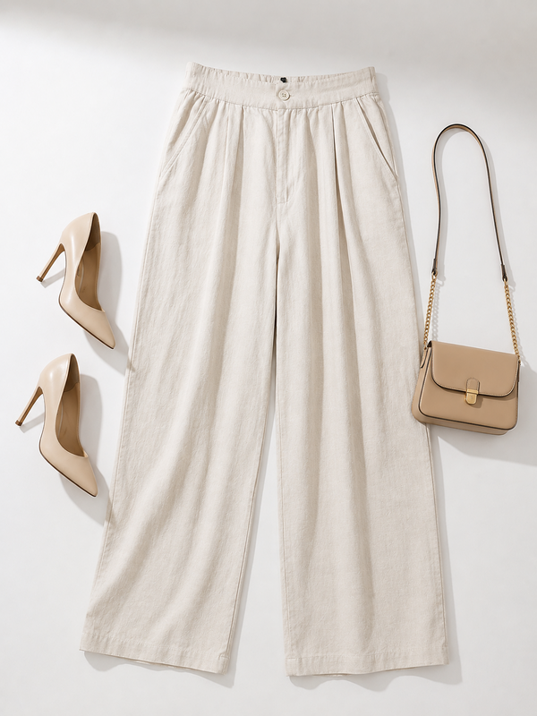 Relaxed Fit Wide-Leg Pants