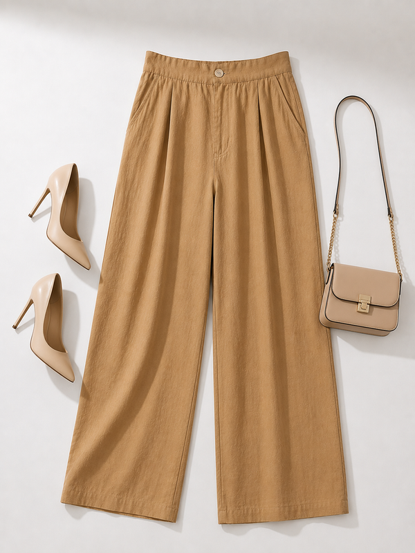 Relaxed Fit Wide-Leg Pants