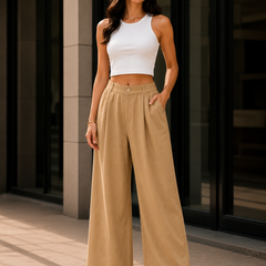 Relaxed Fit Wide-Leg Pants