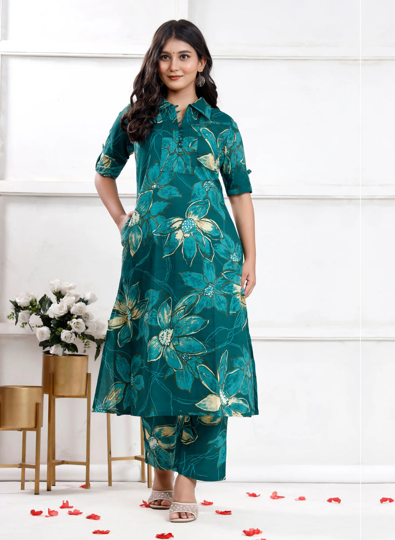 Evergreen Lily Cotton  Co-ord Sets