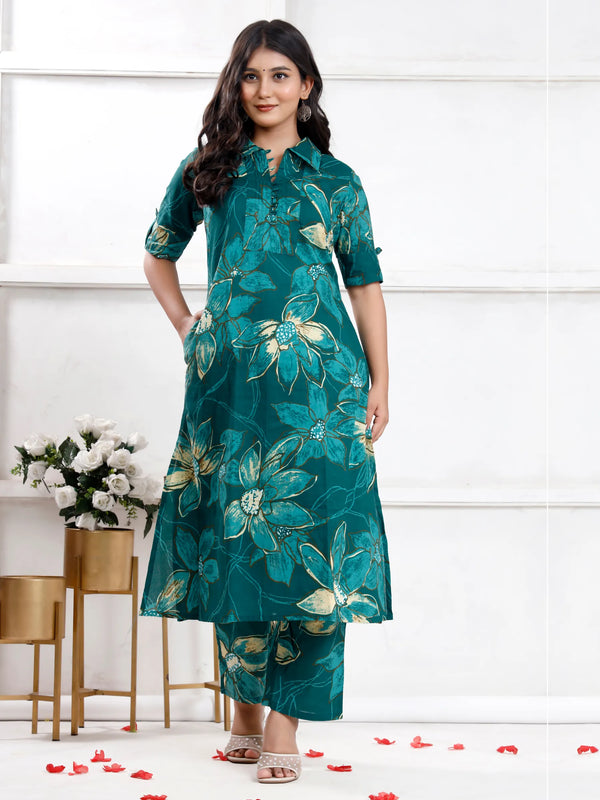 Evergreen Lily Cotton  Co-ord Sets