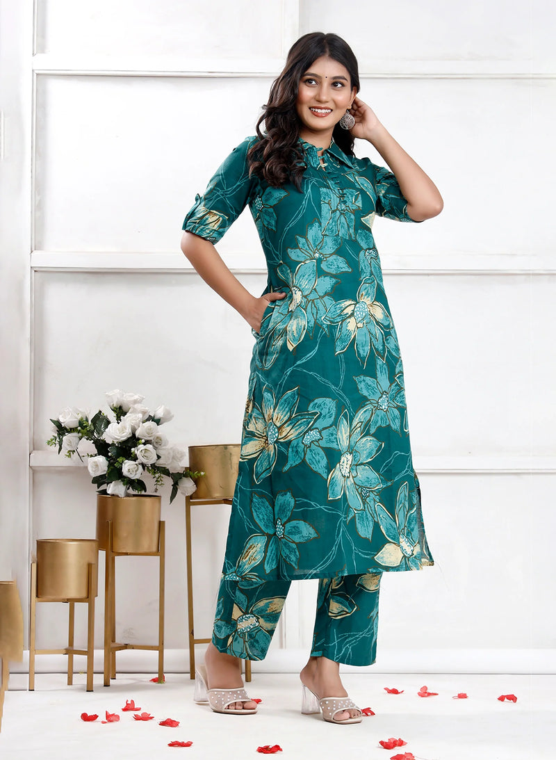 Evergreen Lily Cotton  Co-ord Sets