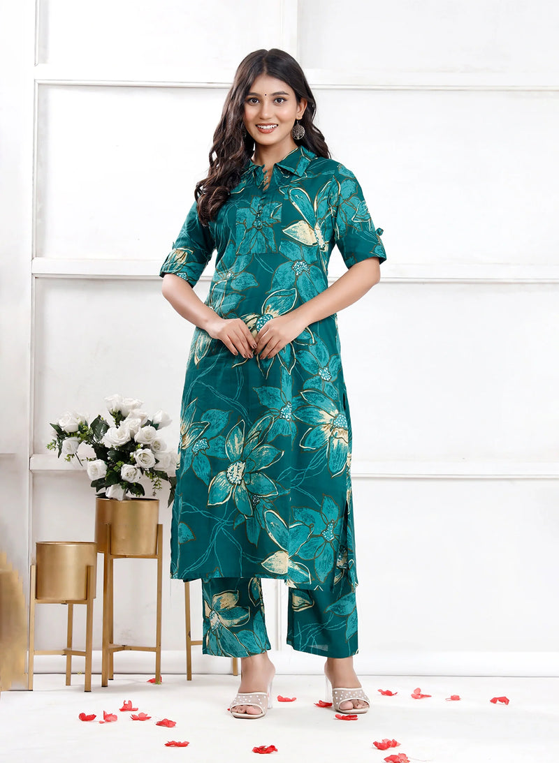 Evergreen Lily Cotton  Co-ord Sets
