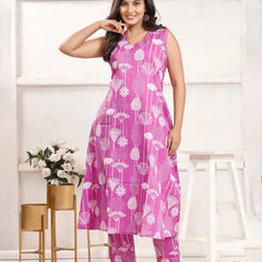 Lilac Bloom Cotton Co-ord Sets