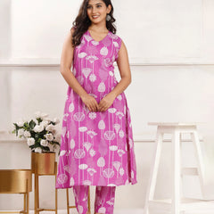Lilac Bloom Cotton Co-ord Sets