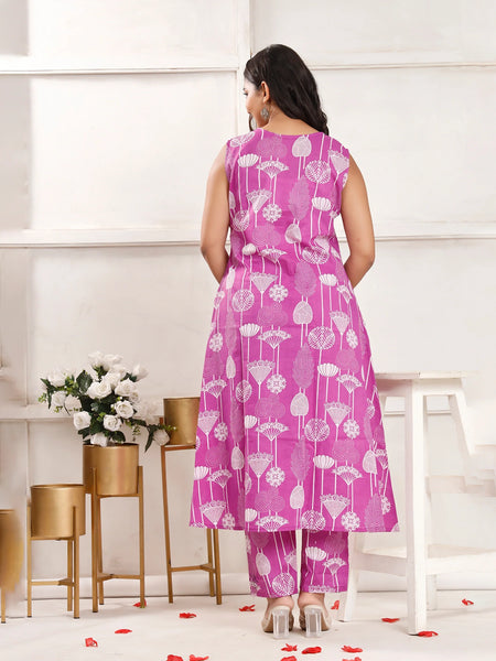 Lilac Bloom Cotton Co-ord Sets