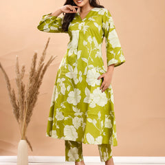 Lime Leaf Cotton Co-ord Sets