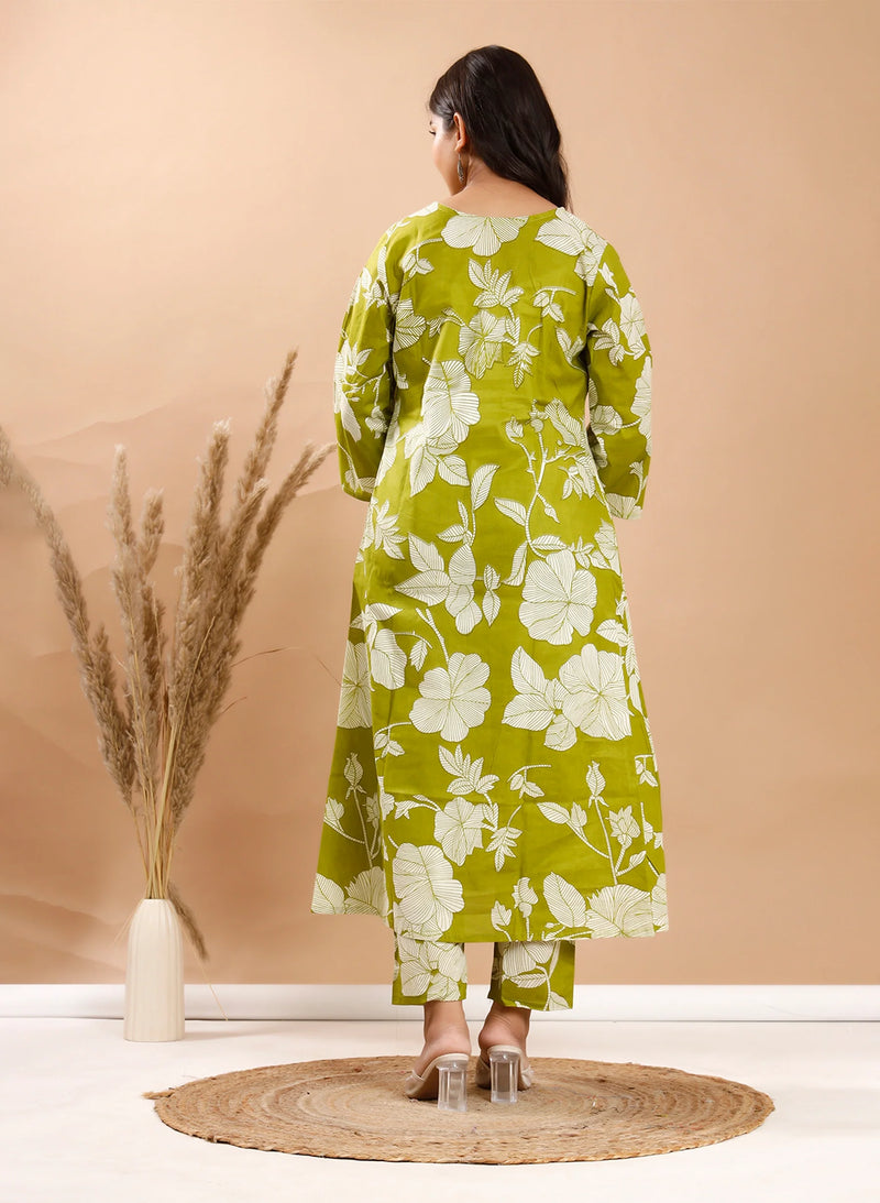 Lime Leaf Cotton Co-ord Sets