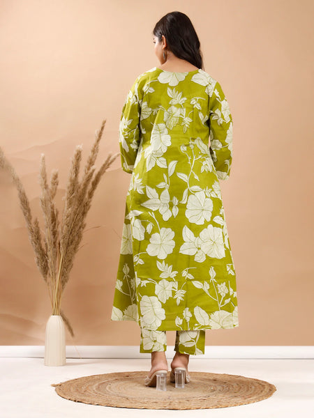 Lime Leaf Cotton Co-ord Sets