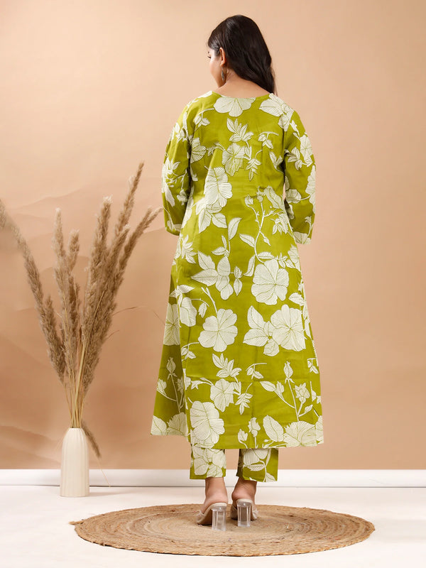 Lime Leaf Cotton Co-ord Sets