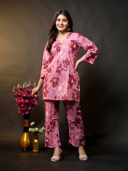 Orchid Rose Cotton Co-ord Sets