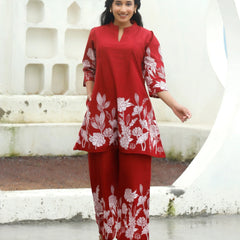 Ruby Petals Cotton Co-ord Sets