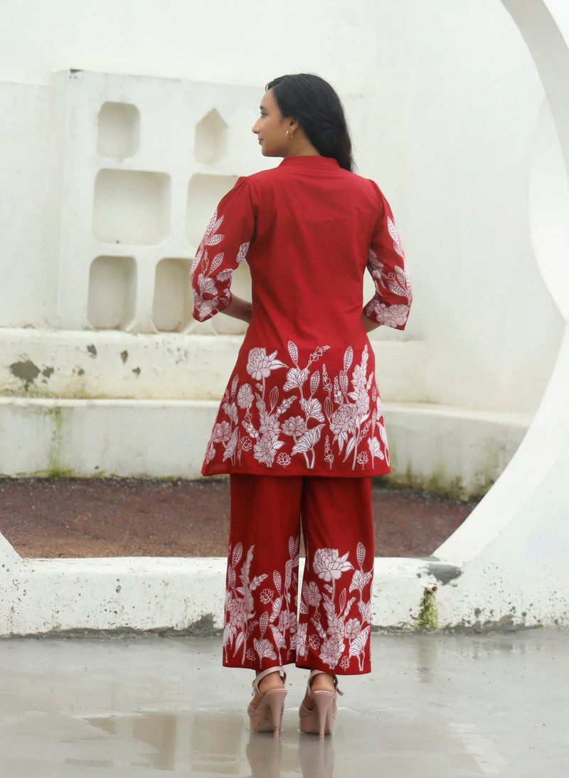 Ruby Petals Cotton Co-ord Sets
