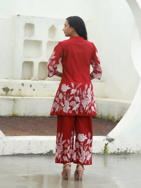 Ruby Petals Cotton Co-ord Sets