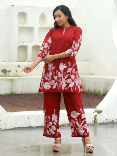 Ruby Petals Cotton Co-ord Sets