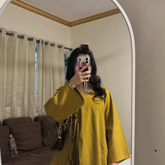 Mustard Yellow Flared Sleeve Co-ord Set