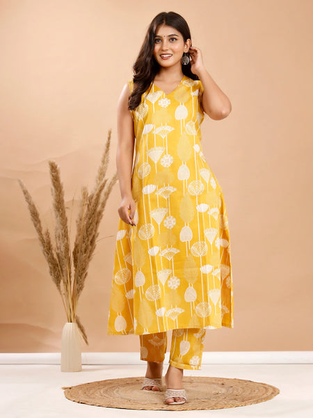 Yellow Lotus Charm Co-ord Sets